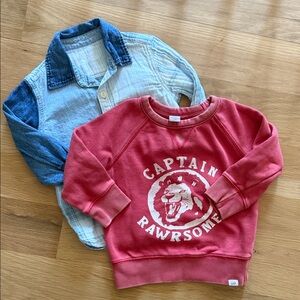 Baby Gap Boys Sweatshirt and button down chambray shirt 2T